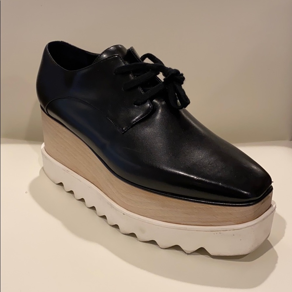 Stella McCartney Black Leather Platform Sneaker